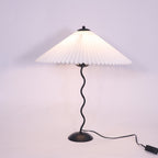 Squiggle Table Lamp, Wavy Stem, Pleated Fabric Shade, E14 Plug-In
