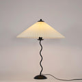 Squiggle Table Lamp, Wavy Stem, Pleated Fabric Shade, E14 Plug-In