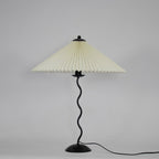 Squiggle Table Lamp, Wavy Stem, Pleated Fabric Shade, E14 Plug-In