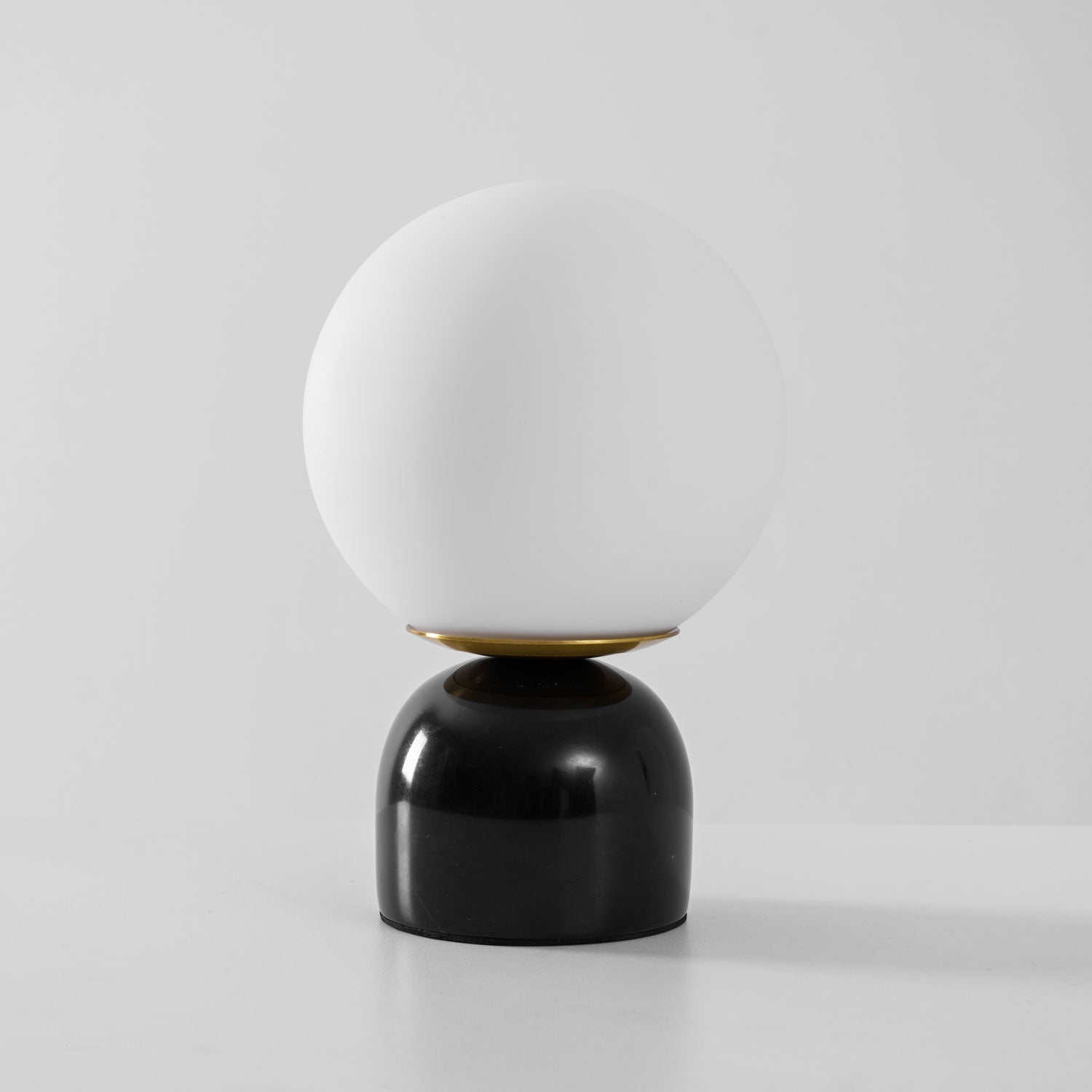 Table Lamp, Sylas Marble Base, White Glass Orb, E26/E27 Plug-In