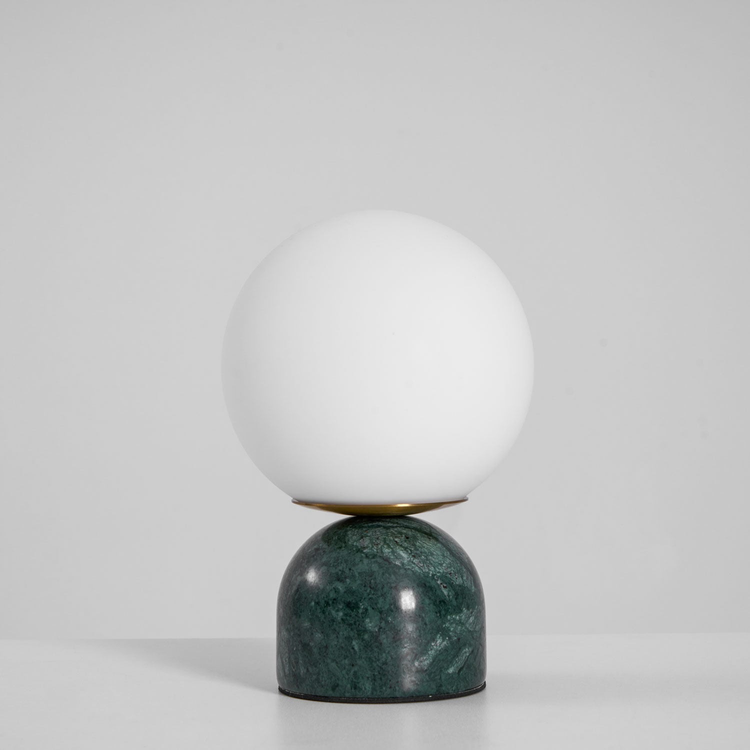 Table Lamp, Sylas Marble Base, White Glass Orb, E26/E27 Plug-In