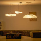 Tense Pendant Light, Tyvek Paper Shade, White and Black, Warm Dimmable
