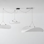 Tense Pendant Light, Tyvek Paper Shade, White and Black, Warm Dimmable