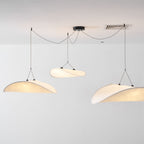 Tense Pendant Light, Tyvek Paper Shade, White and Black, Warm Dimmable