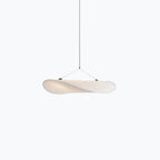 Tense Pendant Light, Tyvek Paper Shade, White and Black, Warm Dimmable