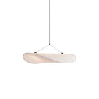 Tense Pendant Light, Tyvek Paper Shade, White and Black, Warm Dimmable