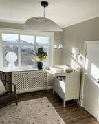 Tense Pendant Light, Tyvek Paper Shade, White and Black, Warm Dimmable