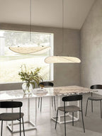Tense Pendant Light, Tyvek Paper Shade, White and Black, Warm Dimmable