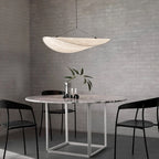 Tense Pendant Light, Tyvek Paper Shade, White and Black, Warm Dimmable