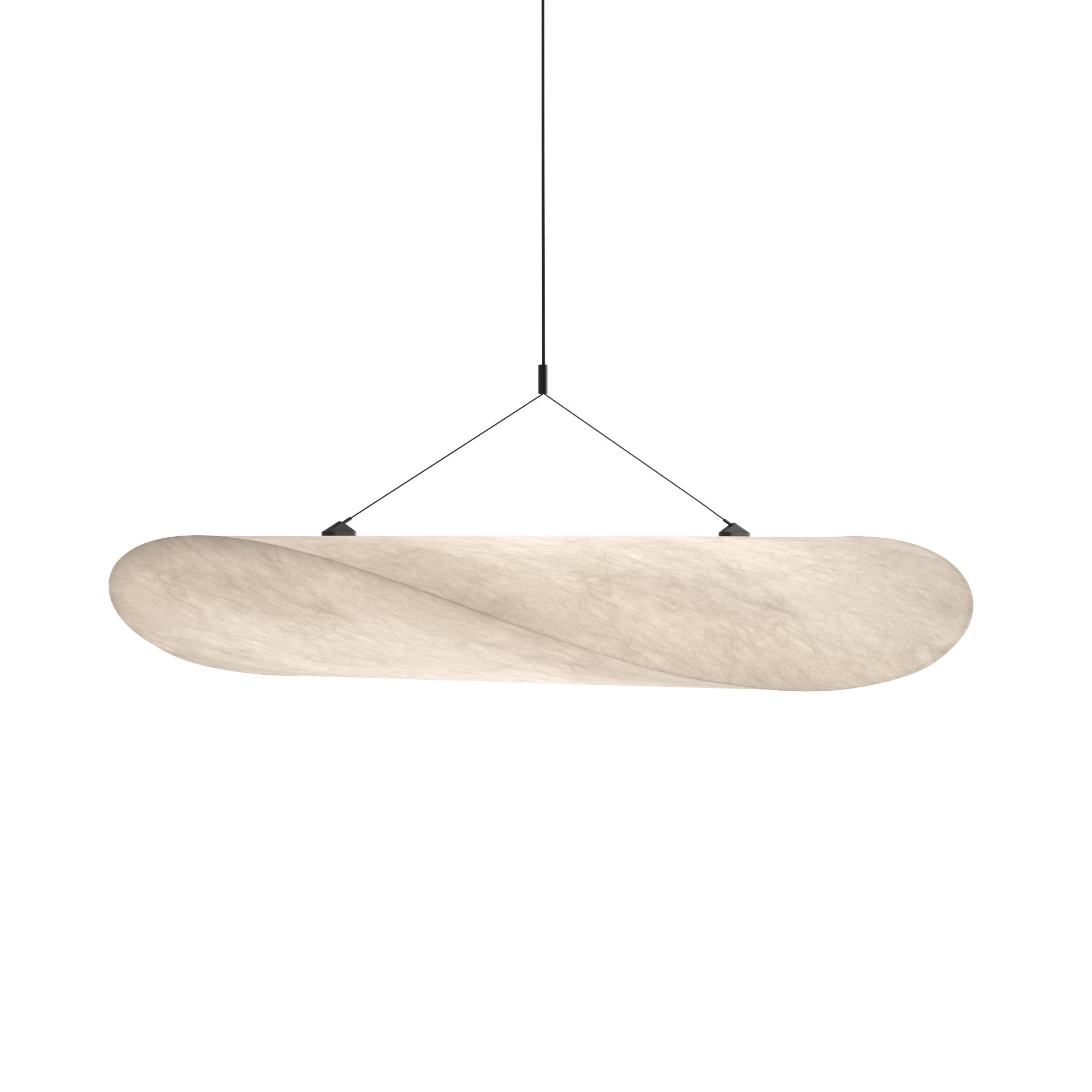 Tense Pendant Light, Tyvek Paper Shade, White and Black, Warm Dimmable