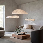 Tense Pendant Light, Tyvek Paper Shade, White and Black, Warm Dimmable