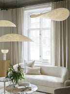 Tense Pendant Light, Tyvek Paper Shade, White and Black, Warm Dimmable