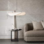 Tense Pendant Light, Tyvek Paper Shade, White and Black, Warm Dimmable