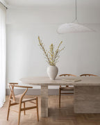 Tense Pendant Light, Tyvek Paper Shade, White and Black, Warm Dimmable
