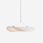 Tense Pendant Light, Tyvek Paper Shade, White and Black, Warm Dimmable