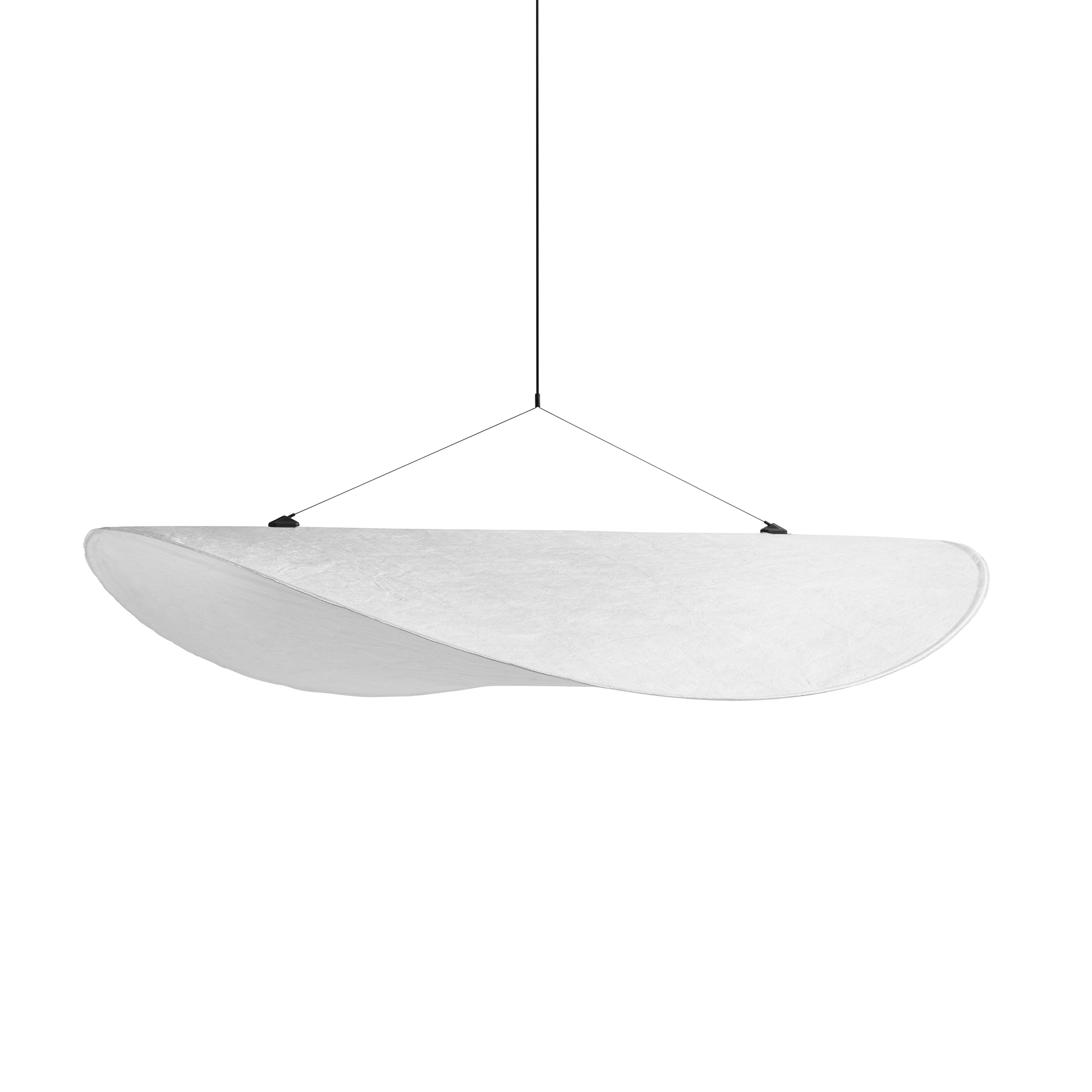 Tense Pendant Light, Tyvek Paper Shade, White and Black, Warm Dimmable