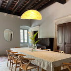 Tense Pendant Light, Tyvek Paper Shade, White and Black, Warm Dimmable
