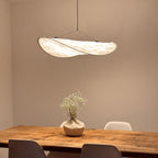 Tense Pendant Light, Tyvek Paper Shade, White and Black, Warm Dimmable