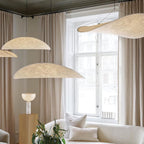 Tense Pendant Light, Tyvek Paper Shade, White and Black, Warm Dimmable