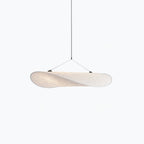 Tense Pendant Light, Tyvek Paper Shade, White and Black, Warm Dimmable