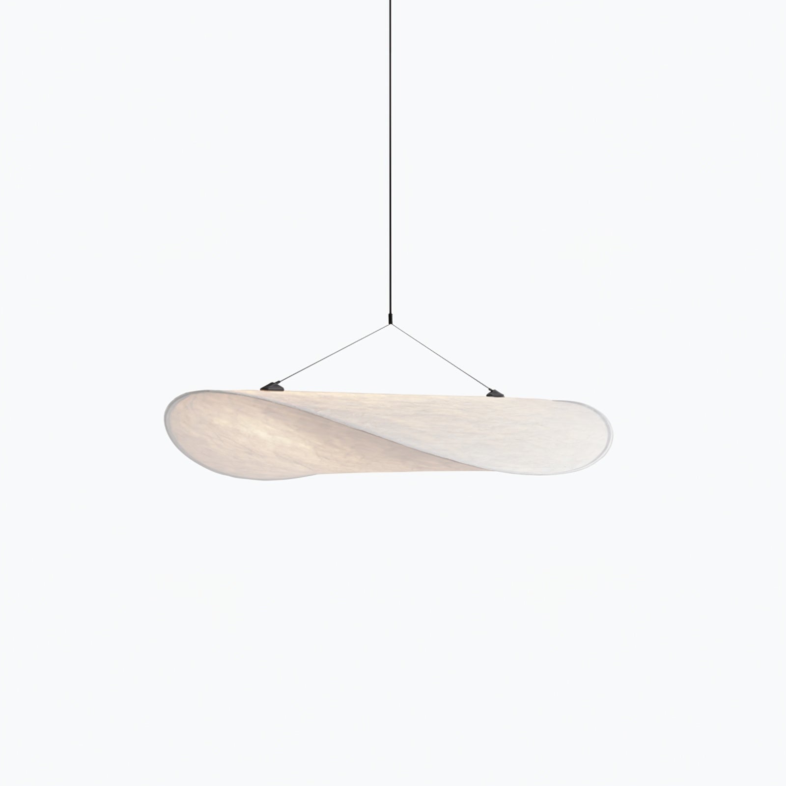 Tense Pendant Light, Tyvek Paper Shade, White and Black, Warm Dimmable
