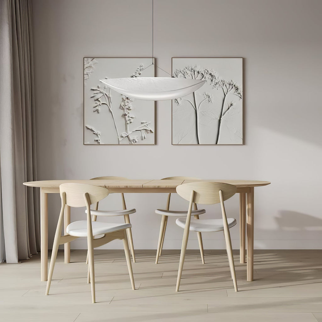 Tense Pendant Light, Tyvek Paper Shade, White and Black, Warm Dimmable