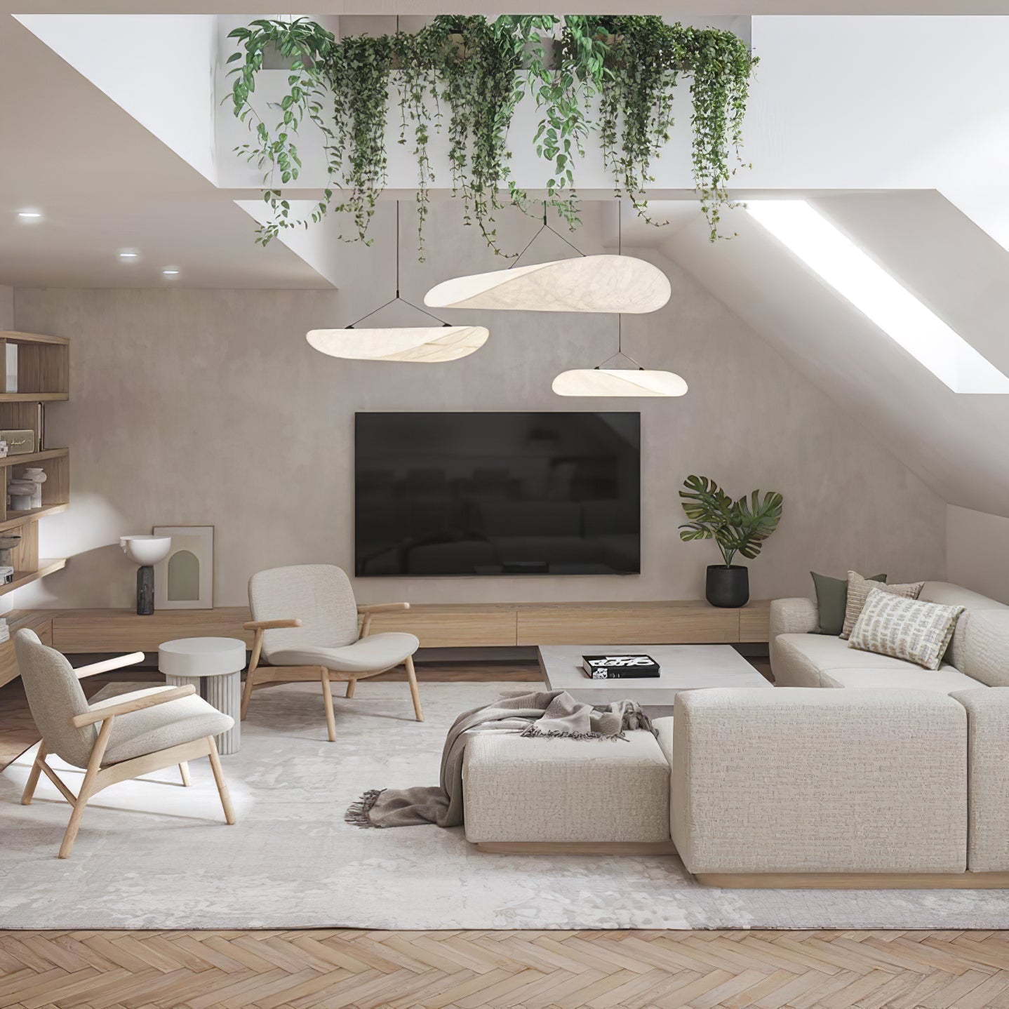 Tense Pendant Light, Tyvek Paper Shade, White and Black, Warm Dimmable