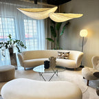 Tense Pendant Light, Tyvek Paper Shade, White and Black, Warm Dimmable