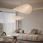 Tense Pendant Light, Tyvek Paper Shade, White and Black, Warm Dimmable