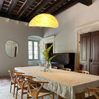 Tense Pendant Light, Tyvek Paper Shade, White and Black, Warm Dimmable