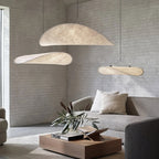 Tense Pendant Light, Tyvek Paper Shade, White and Black, Warm Dimmable