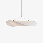Tense Pendant Light, Tyvek Paper Shade, White and Black, Warm Dimmable