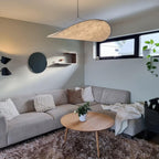 Tense Pendant Light, Tyvek Paper Shade, White and Black, Warm Dimmable