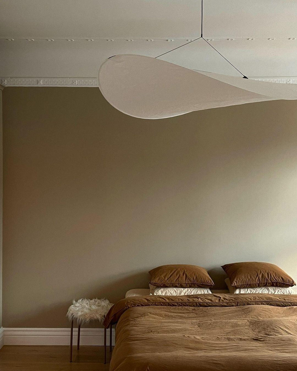 Tense Pendant Light, Tyvek Paper Shade, White and Black, Warm Dimmable