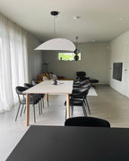Tense Pendant Light, Tyvek Paper Shade, White and Black, Warm Dimmable