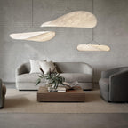 Tense Pendant Light, Tyvek Paper Shade, White and Black, Warm Dimmable
