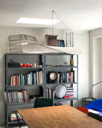 Tense Pendant Light, Tyvek Paper Shade, White and Black, Warm Dimmable