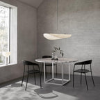 Tense Pendant Light, Tyvek Paper Shade, White and Black, Warm Dimmable