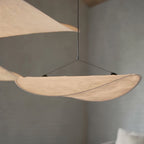 Tense Pendant Light, Tyvek Paper Shade, White and Black, Warm Dimmable