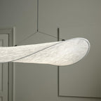 Tense Pendant Light, Tyvek Paper Shade, White and Black, Warm Dimmable