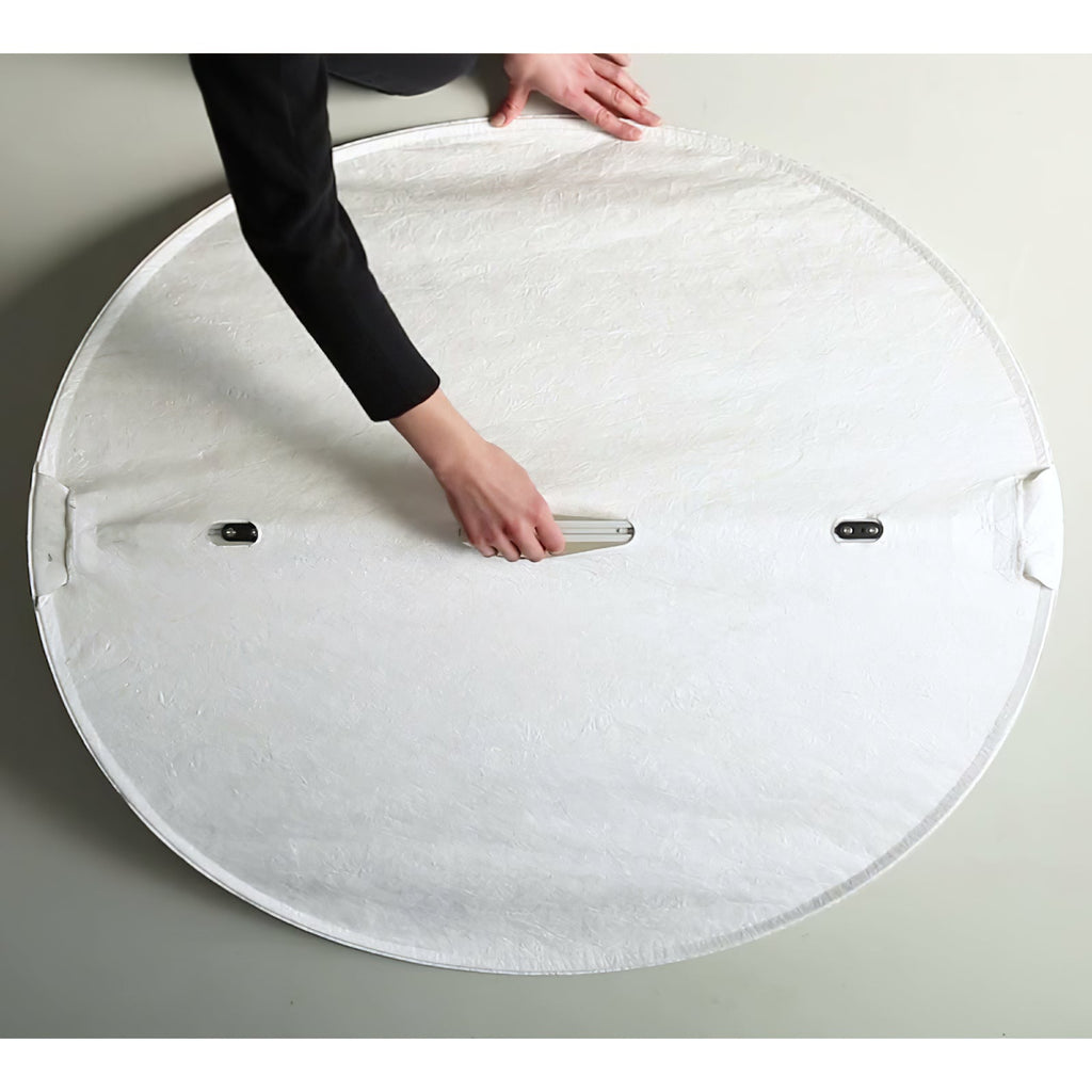 Tense Pendant Light, Tyvek Paper Shade, White and Black, Warm Dimmable