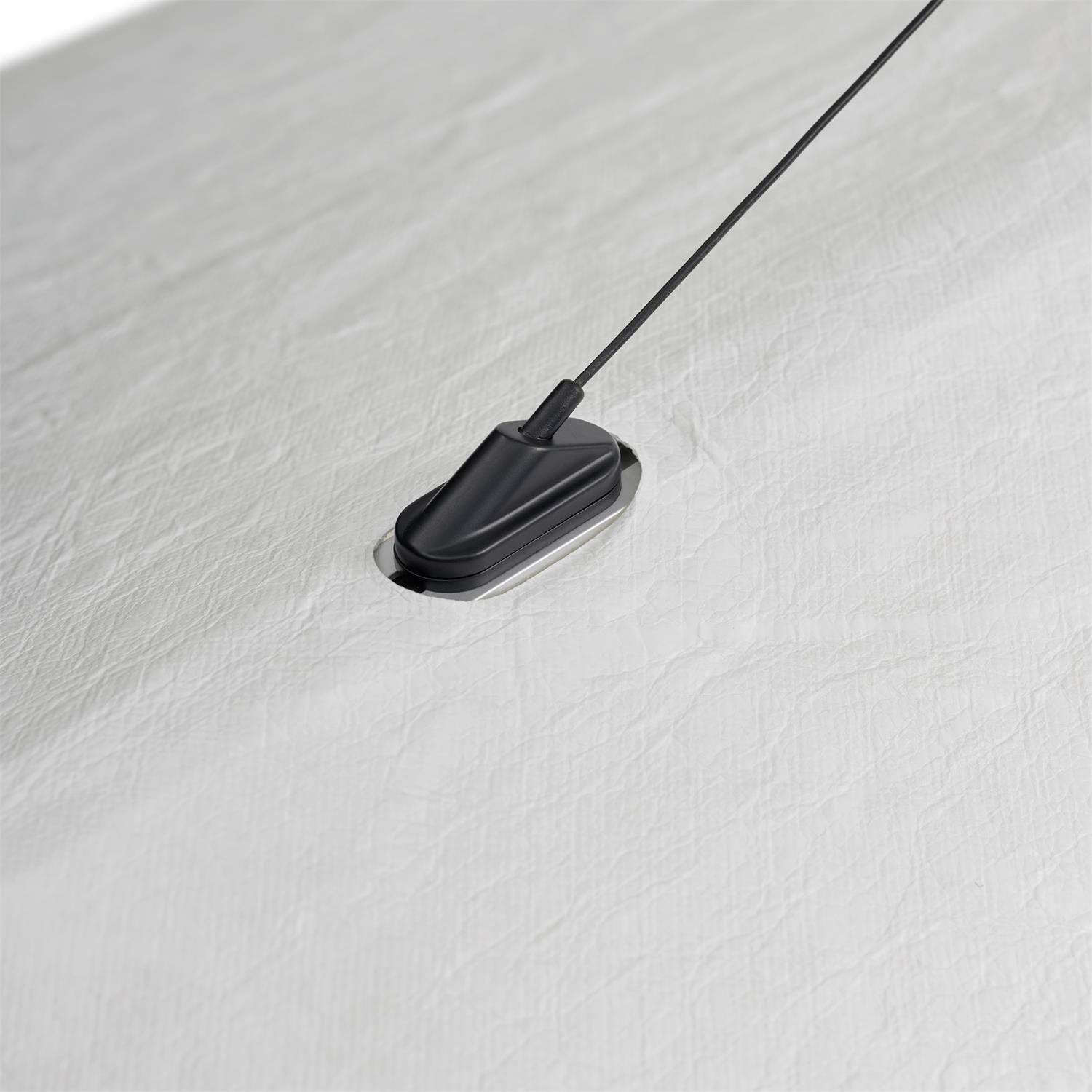 Tense Pendant Light, Tyvek Paper Shade, White and Black, Warm Dimmable