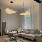 Tense Pendant Light, Tyvek Paper Shade, White and Black, Warm Dimmable
