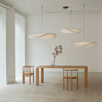 Tense Pendant Light, Tyvek Paper Shade, White and Black, Warm Dimmable