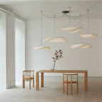 Tense Pendant Light, Tyvek Paper Shade, White and Black, Warm Dimmable