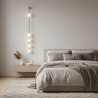 Vertical Balls Wall Lamp, Brass Black or Nickel, Glass Globe, Dimmable