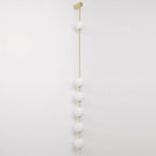 Vertical Balls Wall Lamp, Brass Black or Nickel, Glass Globe, Dimmable