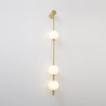 Vertical Balls Wall Lamp, Brass Black or Nickel, Glass Globe, Dimmable
