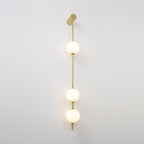 Vertical Balls Wall Lamp, Brass Black or Nickel, Glass Globe, Dimmable