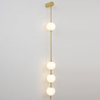 Vertical Balls Wall Lamp, Brass Black or Nickel, Glass Globe, Dimmable